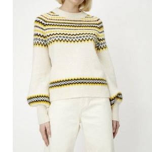 NEW JUST Female svan knit wool fair isle sweater